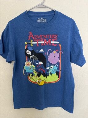 Adventure Time Kids Tee - Blue with Multicolor Character Art